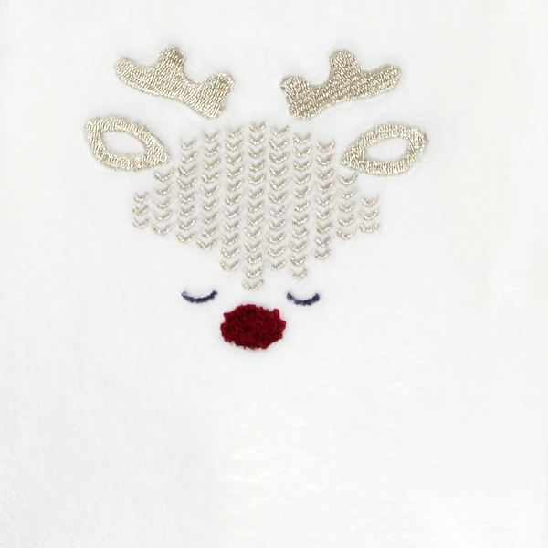 بيجامة دافئة من قماش البوا الناعم والمخمل باللون الأبيض للفتيات الصغيرات